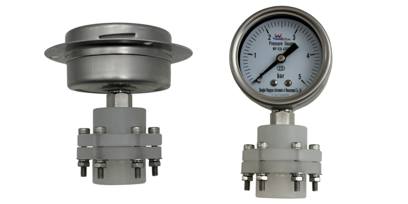 Use of PFA Diaphragm Seals on Axial & Radial Pressure Gauges